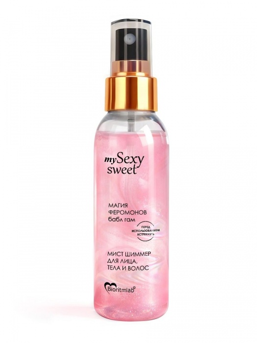 Мист для лица, тела и волос Sexy Sweet с ароматом бабл-гам, шиммером и феромонами - 95 мл. -  - Магазин феромонов в Братске