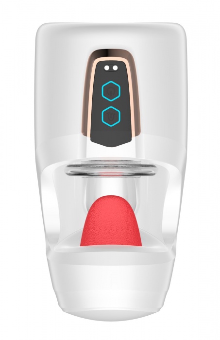 Белый мастурбатор с язычком и возвратно-поступательными движениями - Secwell - в Братске купить с доставкой