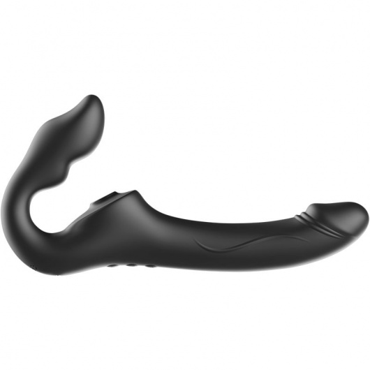 Черный безремневой страпон с 3 моторами - Ibiza - купить с доставкой в Братске