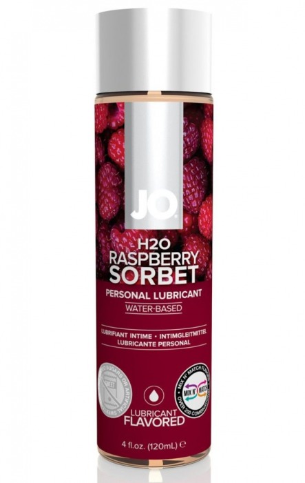 Лубрикант на водной основе с ароматом малины JO Flavored Raspberry Sorbet - 120 мл. - System JO - купить с доставкой в Братске