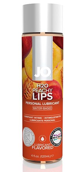 Лубрикант на водной основе с ароматом персика JO Flavored Peachy Lips - 120 мл. - System JO - купить с доставкой в Братске