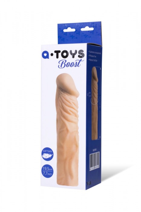 Насадка с ярко выраженной головкой и рельефным стволом - 19 см. - A-toys - в Братске купить с доставкой