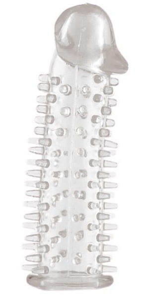 Прозрачная насадка на половой член с закрытой головкой и шипами - 12,5 см. - ToyFa - в Братске купить с доставкой