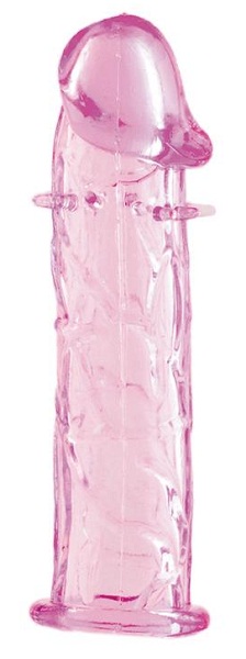 Гладкая розовая насадка с усиками под головкой - 12,5 см. - Toyfa Basic - в Братске купить с доставкой Гладкая розовая насадка с усиками под головкой - 12,5 см. - Toyfa Basic - в Братске купить с доставкой