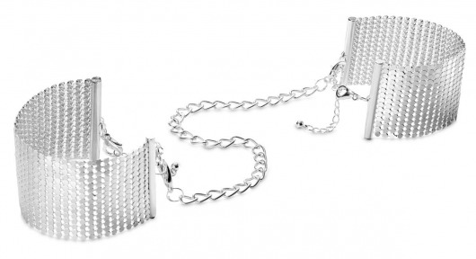 Серебристые наручники-браслеты Desir Metallique Handcuffs - Bijoux Indiscrets - купить с доставкой в Братске