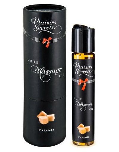 Массажное масло с ароматом карамели Huile de Massage Gourmande Caramel - 59 мл. - Plaisir Secret - купить с доставкой в Братске