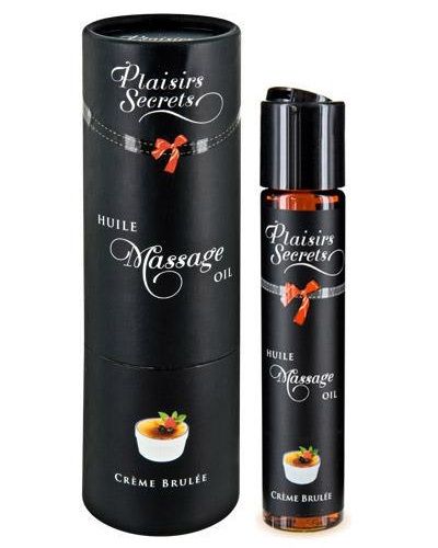 Массажное масло с ароматом крем брюле Huile de Massage Gourmande Creme Brulée - 59 мл. - Plaisir Secret - купить с доставкой в Братске