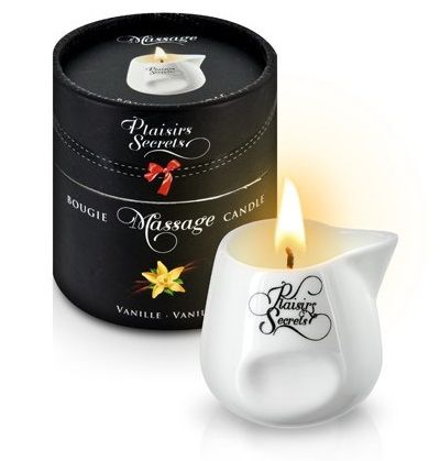 Массажная свеча с ароматом ванили Bougie Massage Gourmande Vanille - 80 мл. - Plaisir Secret - купить с доставкой в Братске