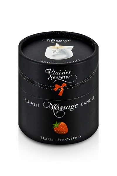 Массажная свеча с ароматом клубники Bougie de Massage Gourmande Fraise - 80 мл. - Plaisir Secret - купить с доставкой в Братске