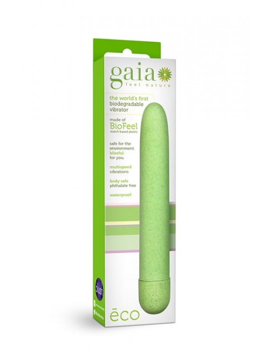 Зелёный биоразлагаемый вибратор Eco - 17,8 см. - Blush Novelties