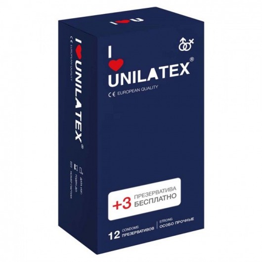 Ультрапрочные презервативы Unilatex Extra Strong - 12 шт. + 3 шт. в подарок - Unilatex - купить с доставкой в Братске