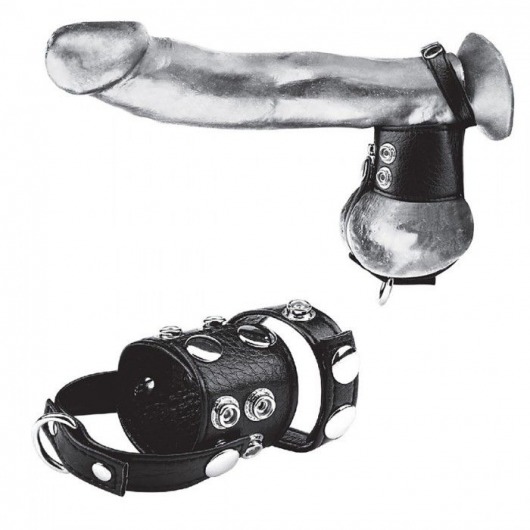 Утяжка на пенис и мошонку Cock Ring With 1.5  Ball Stretcher And Optional Weight Ring - BlueLine - купить с доставкой в Братске