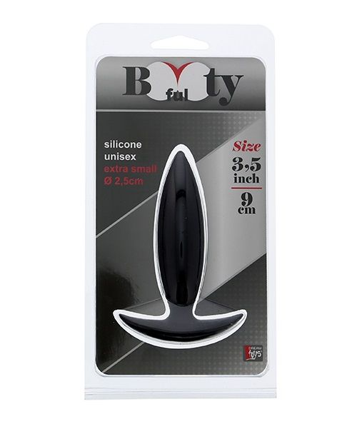 Чёрная мини-пробка для анальной стимуляции BOOTYFUL ANAL PLUG XTRA SMALL BLACK - 9 см. - Dream Toys