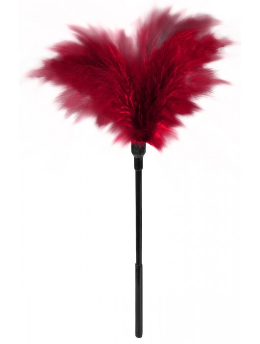 Пластиковая метелочка с красными пёрышками Small Feather Tickler - 32 см. - Blush Novelties - купить с доставкой в Братске
