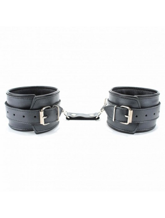 Наручники из гладкой кожи - БДСМ Арсенал - купить с доставкой в Братске