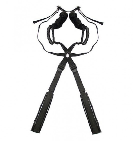 Чёрный бондажный комплект Romfun Sex Harness Bondage на сбруе - Romfun - купить с доставкой в Братске