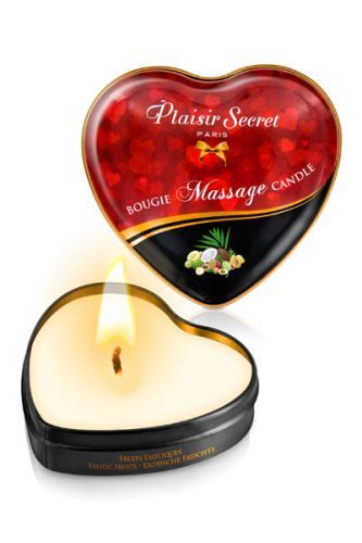 Массажная свеча с ароматом экзотических фруктов Bougie Massage Candle - 35 мл. - Plaisir Secret - купить с доставкой в Братске