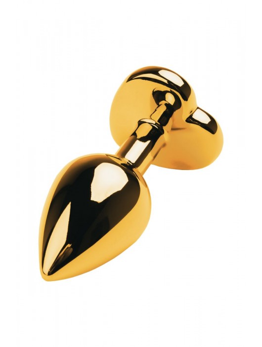 Золотистая анальная пробка с кристаллом-сердцем - 7,5 см. - ToyFa - купить с доставкой в Братске