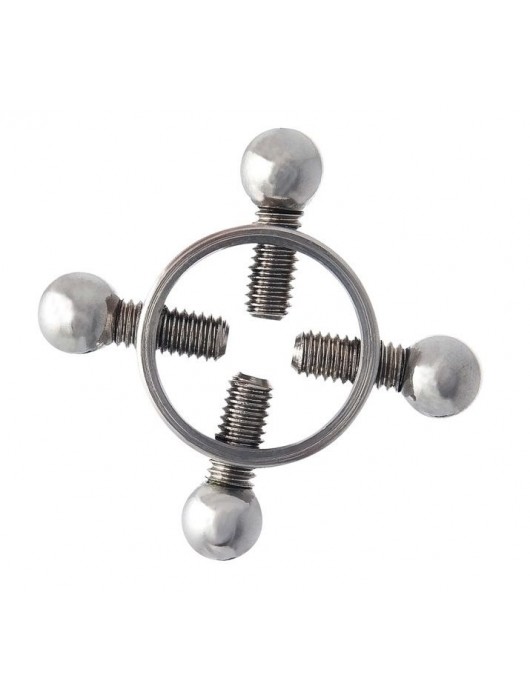 Серебристые зажимы для сосков на винтах - ToyFa - купить с доставкой в Братске