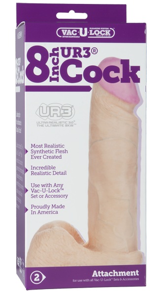 Ультрареалистичная насадка для трусиков Vac-U-Lock 8  ULTRASKYN Cock - 20,57 см. - Doc Johnson - купить с доставкой в Братске