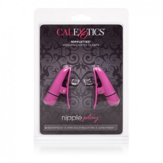 Розовые зажимы на соски с вибрацией Nipple Play Nipplettes - California Exotic Novelties - купить с доставкой в Братске