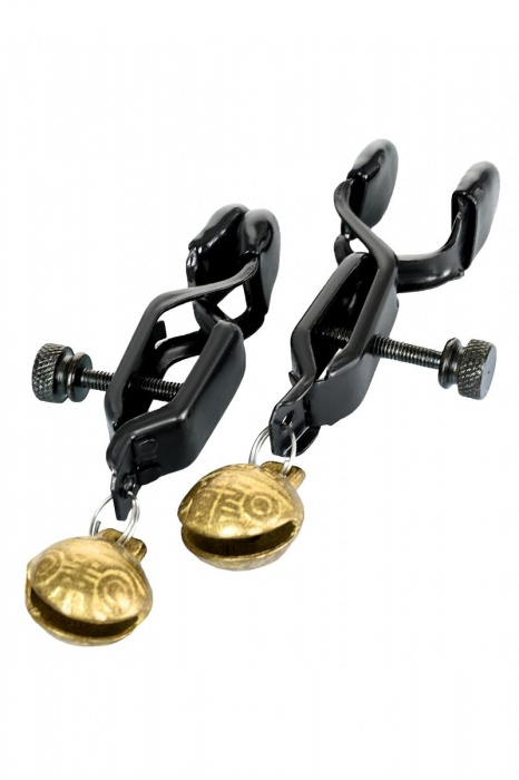 Черно-золотистые зажимы для сосков TOYFA Theatre - ToyFa - купить с доставкой в Братске