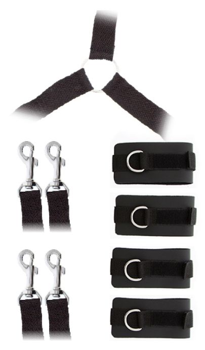 Комплект наручников и поножей LUXURIOUS BED RESTRAINT CUFF SET - Blush Novelties - купить с доставкой в Братске