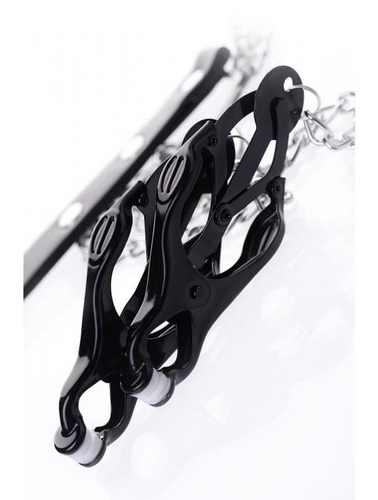 Черно-серебристые зажимы для сосков с кольцом для пениса TOYFA Metal - ToyFa - купить с доставкой в Братске