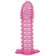 Гелевая розовая насадка с шипами - 12 см. - Toyfa Basic - в Братске купить с доставкой
